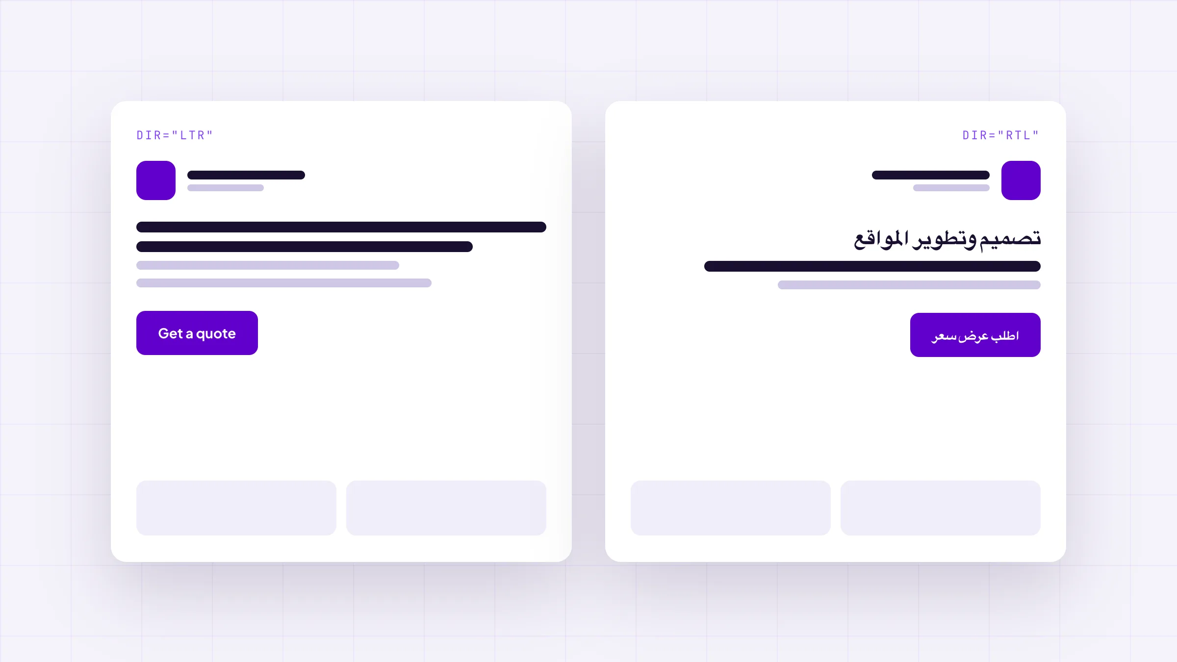 The same layout in LTR and RTL, side by side